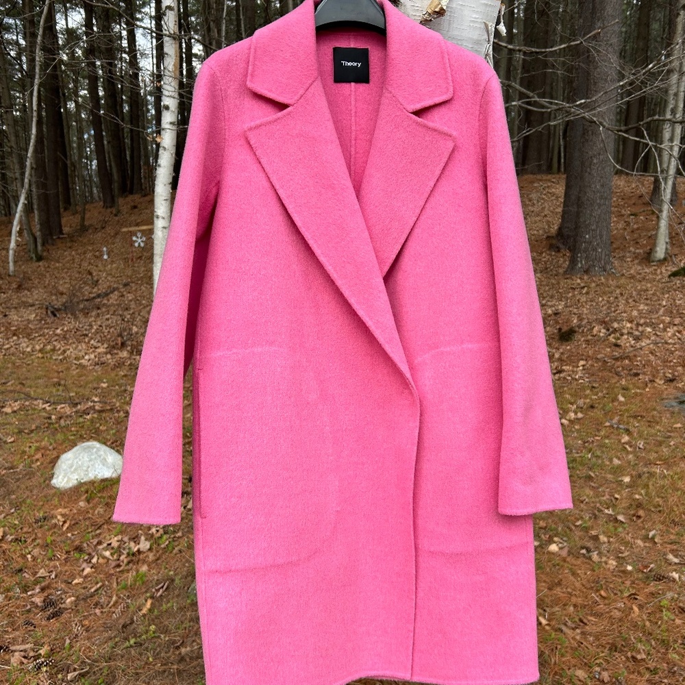 Theory Boy Coat, Size S, Pink